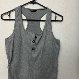 Shein Gray Buttoned Women's Tank Top
